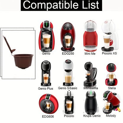 3Pcs Fit For Dolce Gusto Coffee Filter Cup Reusable Coffee Capsule Filters For With Spoon Brush