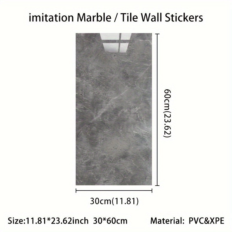 Thick Imitation Marble Tile Foam Wall Sticker, Self-Adhesive Waterproof Wallpaper, Peel and Stick, Easy to Clean and Cut, Suitable for Renovation and Decoration of Bathrooms, Living Rooms, Kitchens, Bedrooms and Offices