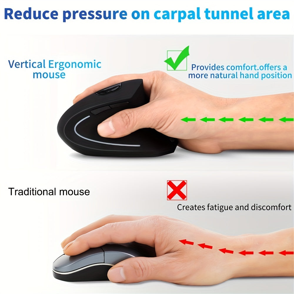 Wireless Mouse Vertical Gaming Mouse USB Computer Mice Ergonomic Desktop Upright Mouse   for PC Laptop Office Home