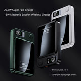 1pc, 10000mAh Mobile Power Bank, 22.5W / PD20W Super Fast Charging, Magnetic Wireless Power Bank, Suitable for Android /iPhone Devices USB, Type-c Portable Mobile Phone Power Bank, LED Power Display Screen