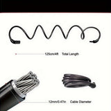 High-Security Bike Cable Lock with Key, Brushed PVC Finish, Anti-Theft Shear-Resistant, Waterproof, 12mm Thick, 125cm Length with Mounting Bracket