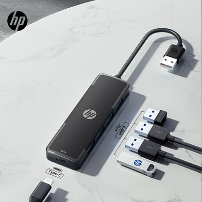 Concentrador USB HP 4 en 1, base de expansión portátil, compatible con portátiles, interfaz USB-A 2.0, Plug and Play, alimentación por USB, voltaje de funcionamiento de hasta 36 V - Modelo DHC-CT100D (194U2AA)