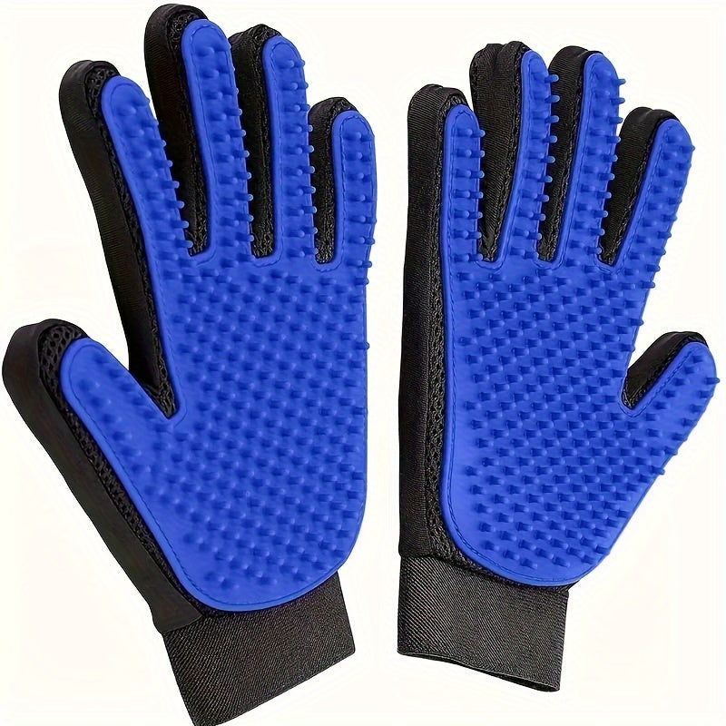 1 Pair Pet Grooming Gloves - Gentle De-shedding Brush, for Dogs and Cats - Massage Stimulating Brush - Easy to Use and Clean - Rubber Material