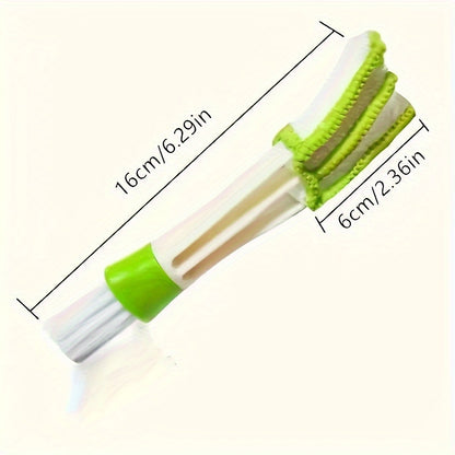 2-in-1 Car Vent & Interior Detailing Cleaning Brush, Multi-functional Non-Electric Dust Cleaner Tool for AC Outlet & Auto Interior Trim, Plastic Material