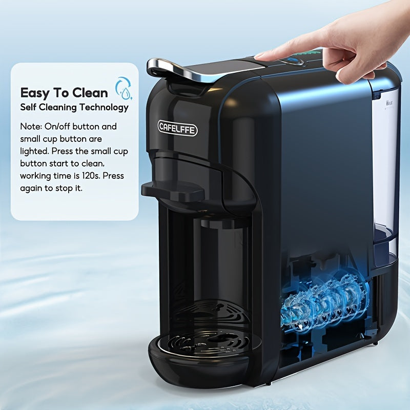 Cafetera de cápsulas 5 en 1 CAFELFFE, control de temperatura (frío/caliente), calefacción, compatible con Dolce Gusto, K-CUP, cápsulas de café y café molido, cafetera automática para la cocina del hogar, gran regalo para Halloween y Navidad.