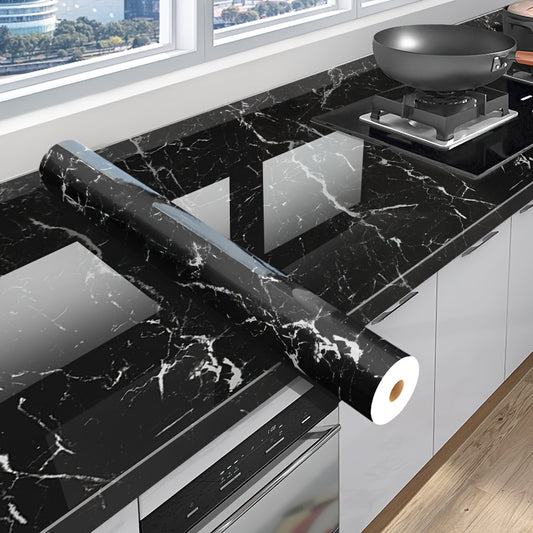 Easy-Apply Marble Wallpaper Stickers - Waterproof, Oil & Heat Resistant, Self-Adhesive Vinyl Contact Paper for Kitchen, Living Room, Bedroom & Bathroom Decor, Peel and Stick, Easy to Clean and Cut, Renovation