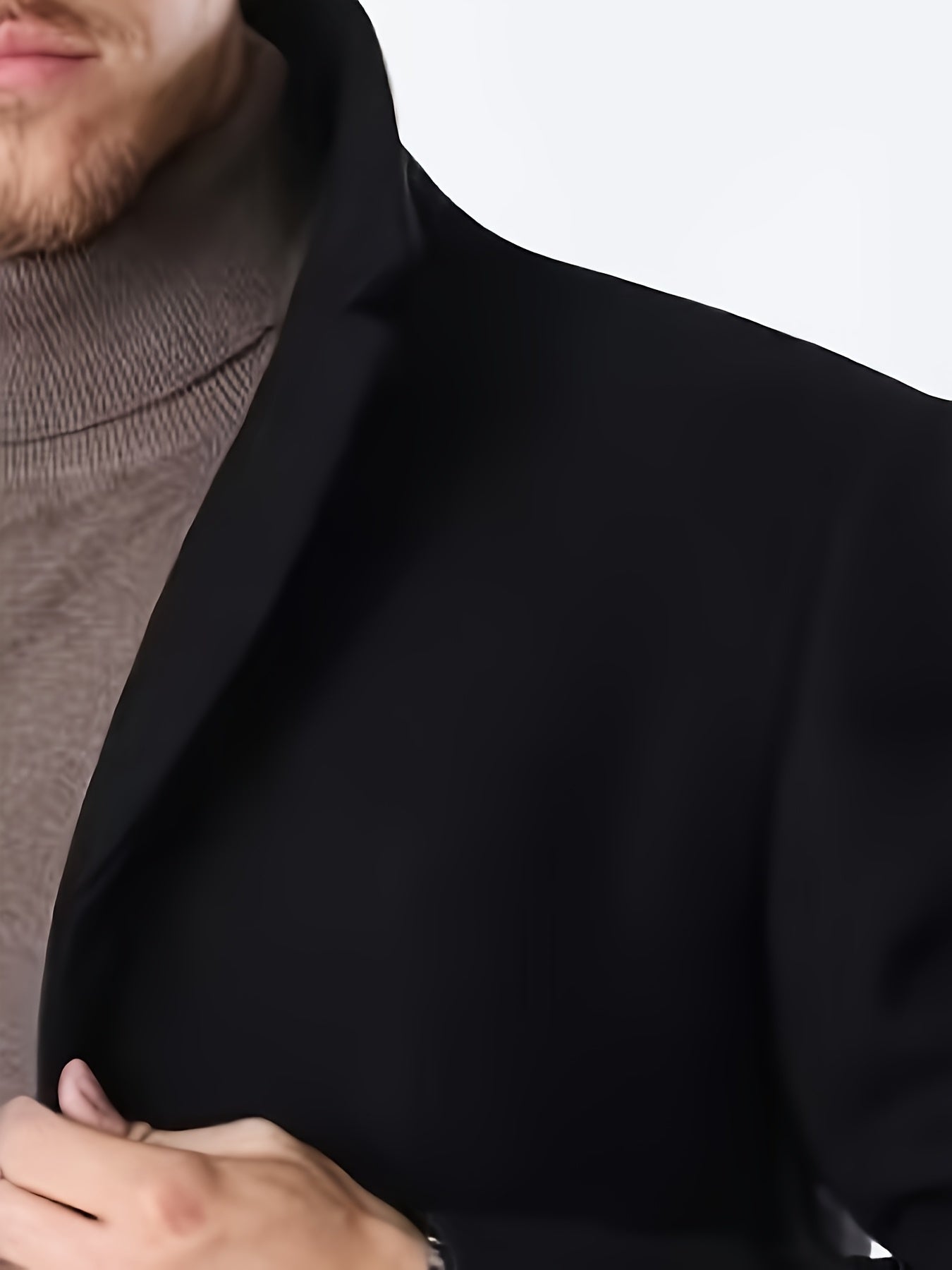 Men'S Classic Single-Breasted Trench Coat, Polyester 100% Solid Color, Casual Lapel Collar, Regular Fit, Non-Stretch Woven Fabric, Business Casual Fall/Winter Outerwear