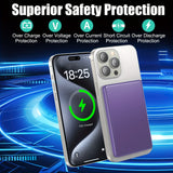 Magnetic Wireless Charger Power Bank, 15W USB-C PD Fast Charging, 5000mAh Portable Battery with LED Display, Lithium Polymer Rechargeable, USB Charging ≤36V for iPhone 15/14/13/Pro/Mini/Pro Max