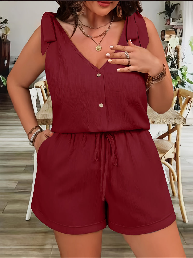 Women'S Casual Sleeveless V-Neck Top & Shorts Two-Piece Set - Loose Fit, Solid Navy Blue, Polyester Blend, Perfect for Summer Vacations, Summer Vacation Wear|Relaxed Fit Shorts|Polyester Blend