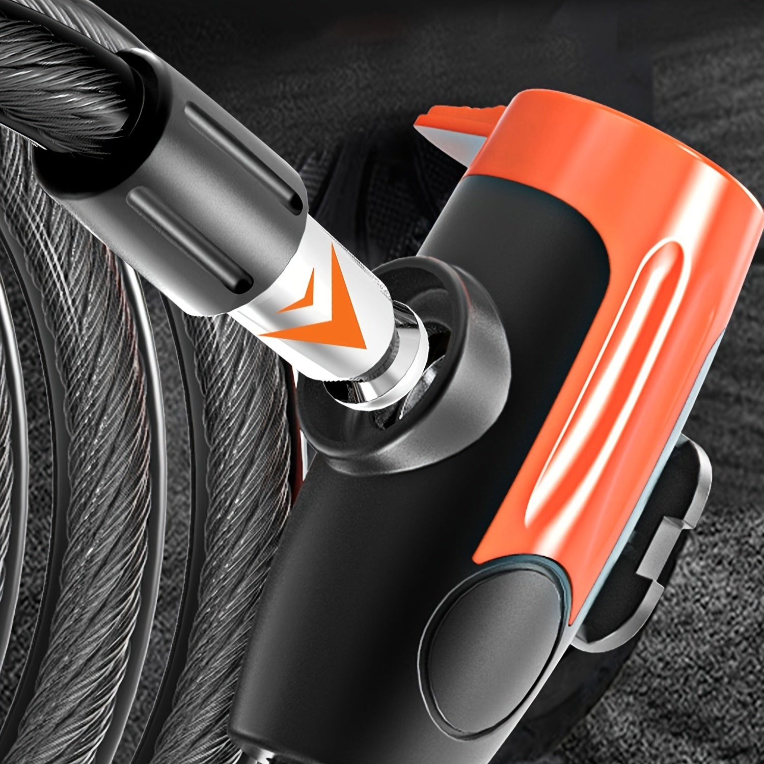 High-Security Bike Cable Lock with Key, Brushed PVC Finish, Anti-Theft Shear-Resistant, Waterproof, 12mm Thick, 125cm Length with Mounting Bracket