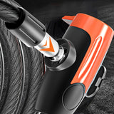 High-Security Bike Cable Lock with Key, Brushed PVC Finish, Anti-Theft Shear-Resistant, Waterproof, 12mm Thick, 125cm Length with Mounting Bracket