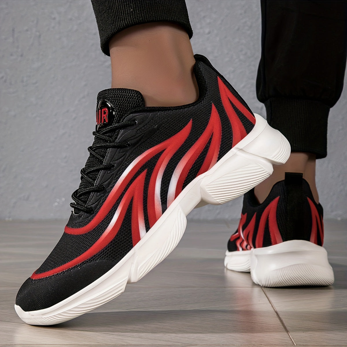 Men's Breathable Lightweight Sneakers - Comfortable, Non-Slip Running Shoes with Lace-Up Closure