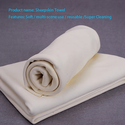 Toalla de gamuza para limpieza de coche - Paño absorbente de agua de cuero genuino natural para el cuidado del automóvil, sin rayas ni pelusas, 1 pieza
