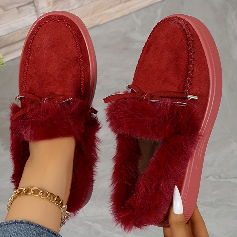Women's Leopard Print Short Boots, Fashion Plush Lined Winter Shoes, Comfortable Ankle Boots