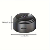 Minicámara de vigilancia inalámbrica con tapa trasera magnética, captura de video de 480p, batería recargable de polímero de litio, alimentación por USB/batería, Wi-Fi para monitoreo en casa, oficina y auto (blanco y negro)