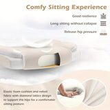 Ergonomic Beige Velvet Office Chair with Lumbar Support, Adjustable Armrests & Swivel Base - Comfortable Executive Desk Chair for Home, Study, or Bedroom
