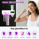 1pc Smart UV Disinfecting Toothbrush Holder with Solar Panel, Wall-Mounted 4-Slot Toothbrush Sanitizer and Squeegee Toothpaste Dispenser, Automatic Power-Off, Bathroom Accessory, No-Drill Installation, USB Rechargeable Lithiu