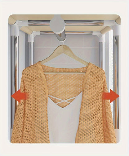 Simplified assembly of steel pipes with thickened reinforcement and 10 large capacity storage racks and 3 hanging clothes poles for storing wardrobes, easy and convenient assembly of checkered fabric cabinets