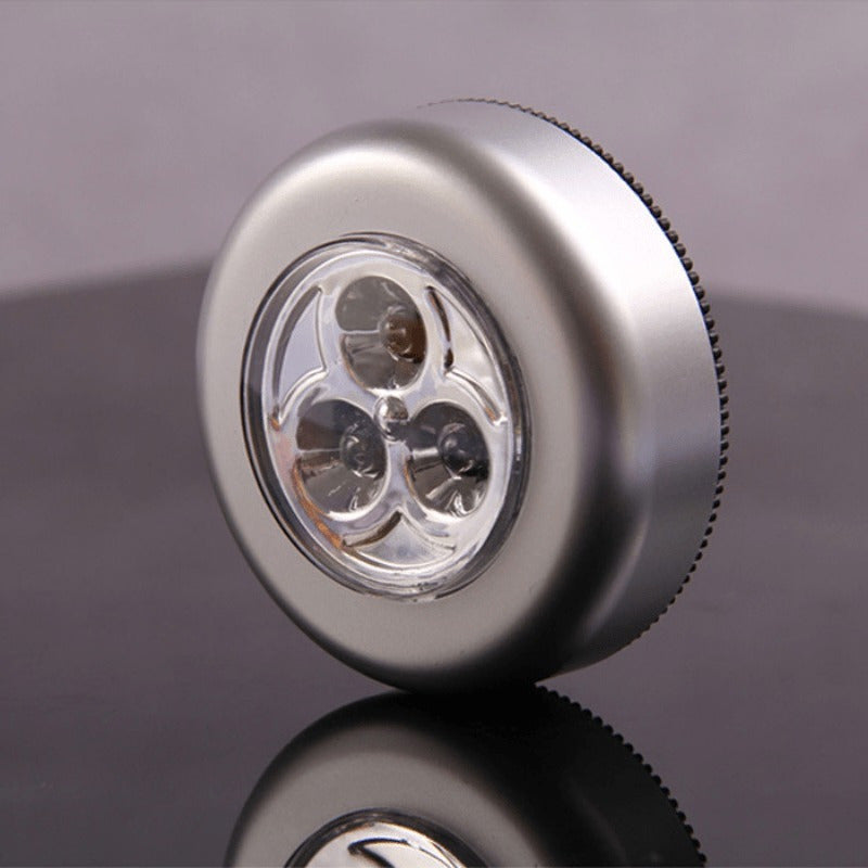 3 Round Touch LED Lamps, Adhesive Night Lights for Cabinets: Wireless, Battery-Free, Suitable for Hallways, Bathrooms, Bedrooms, Kitchens, Stairs, etc