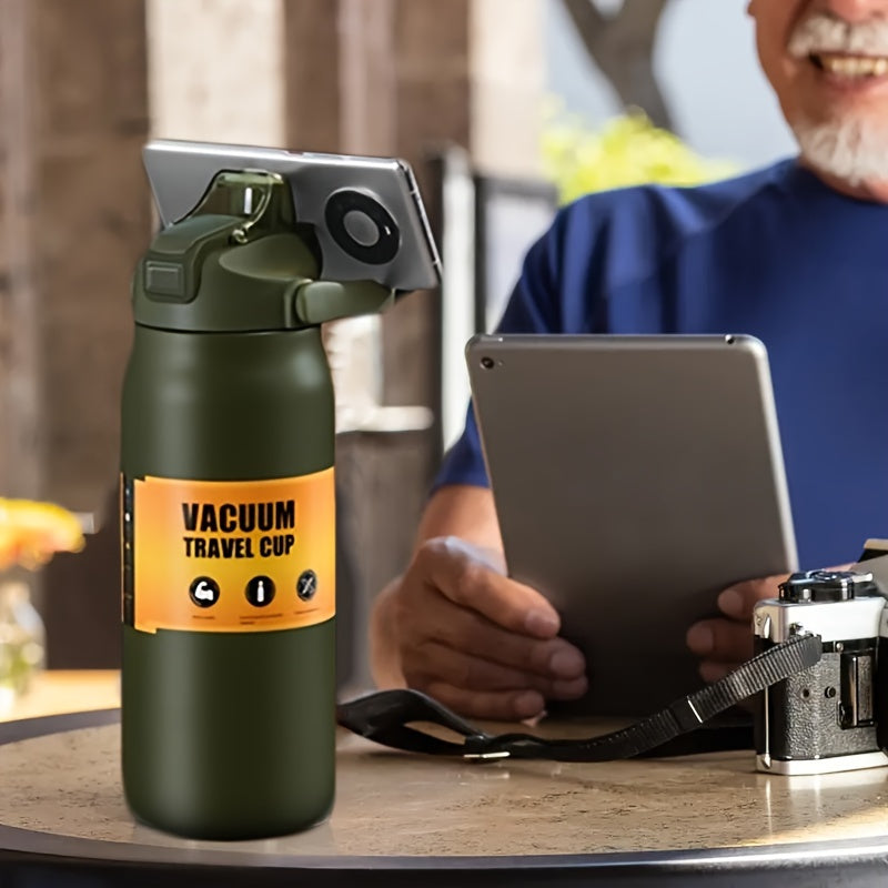 Stainless Steel Sports Water Bottle with Multi-Functional Lid, Twin-Drinking Methods with Straw & Direct Drink, Portable & Insulated Flask, 1000ml/1500ml, BPA-Free for Outdoor, Camping, Hiking, Travel & Driving, Ideal Gift fo