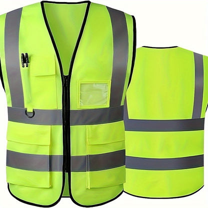 High-Visibility Reflective Safety Vest for Men & Women - Ideal for Runners, Cyclists, Surveyors, Volunteers, Traffic Guards & Construction Workers