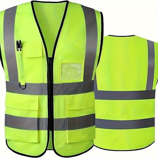 High-Visibility Reflective Safety Vest for Men & Women - Ideal for Runners, Cyclists, Surveyors, Volunteers, Traffic Guards & Construction Workers