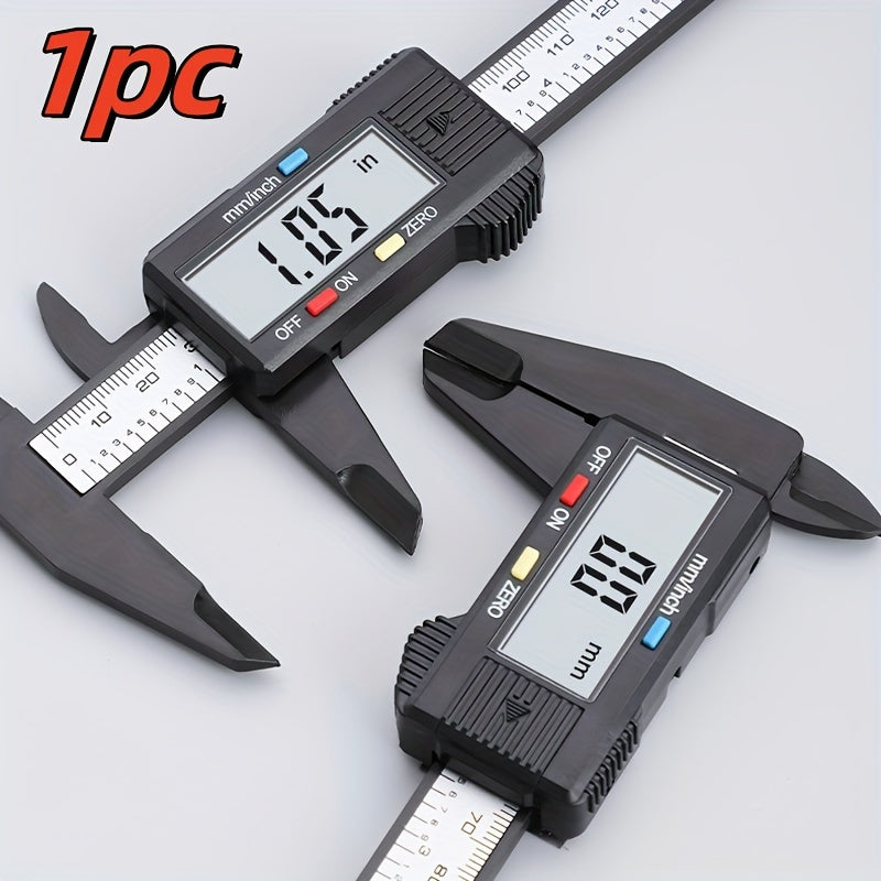 High-Precision Digital Caliper with Large LCD Display - Durable Carbon Fiber, Adjustable Strap for Office & Industrial Use