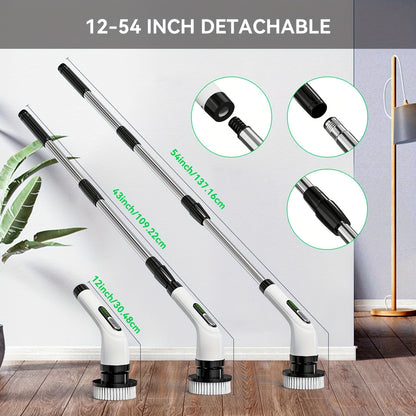 INSKAM 7-in-1 Cordless Electric Cleaning Brush Set, ABS Plastic, Hard Firmness, Rechargeable Lithium Battery, USB Charging, 2500mAh, 2 Speeds, Interchangeable Heads, Multi-Component Kit for Living Room, Bathroom, Outdoor, Flo