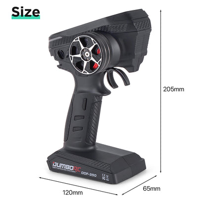 Control remoto digital DUMBORC 2.4G 10CH DDF-350, transmisor con receptor para coche, barco, tanque, sistema LCD FHSS