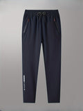 Pantalones deportivos con estampado del alfabeto para hombre, de secado rápido y con cordón, ideales para gimnasio, fitness y verano o otoño.