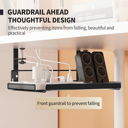 Under-Desk Cable Management Tray - No-Drill, Paint-Finished Iron Wire Organizer for Office Desks