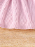 Baby's Elegant Fuzzy Collar Corduroy Long Sleeve Dress + Hat + Belt, Infant &amp; Toddler Girl's Dress For Daily Wear/Holiday/Party, As Gift