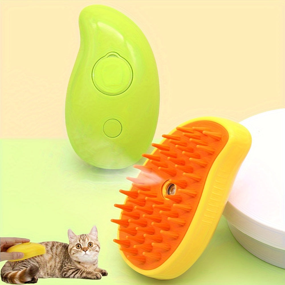 Cepillo de vapor para gatos, autolimpiable para eliminar pelos enredados y sueltos, cepillo de vapor para masajes, peine depilatorio para gatos y perros.