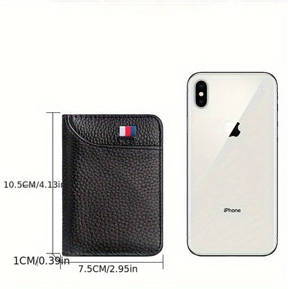PU Leather Passport Cover Wallet - Slim Basic Design, Foldable, Portable, Comfortable Grip, Multiple Card Slots, Daily Commute Essentials, Elegant &amp; Durable Open Card Holder