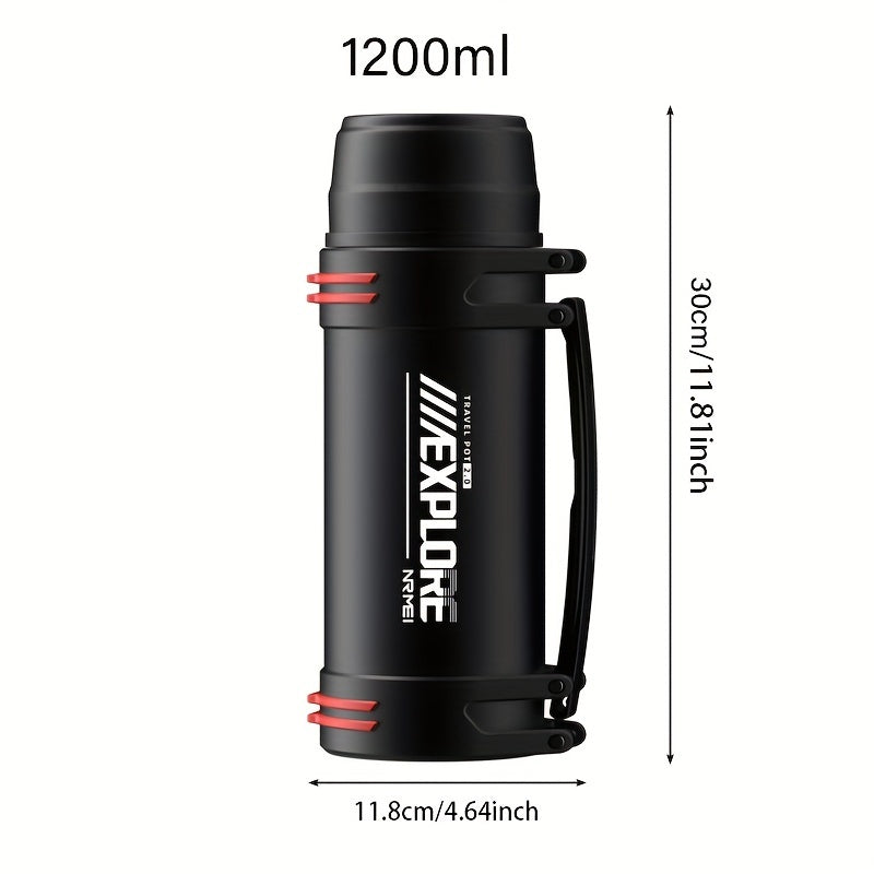 NRMEI Large Stainless Steel Insulated Water Bottle - 1L/2L/3L Capacity, Portable & Durable for Outdoor Activities, Travel, and Construction Sites