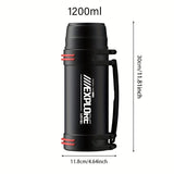 NRMEI Large Stainless Steel Insulated Water Bottle - 1L/2L/3L Capacity, Portable & Durable for Outdoor Activities, Travel, and Construction Sites