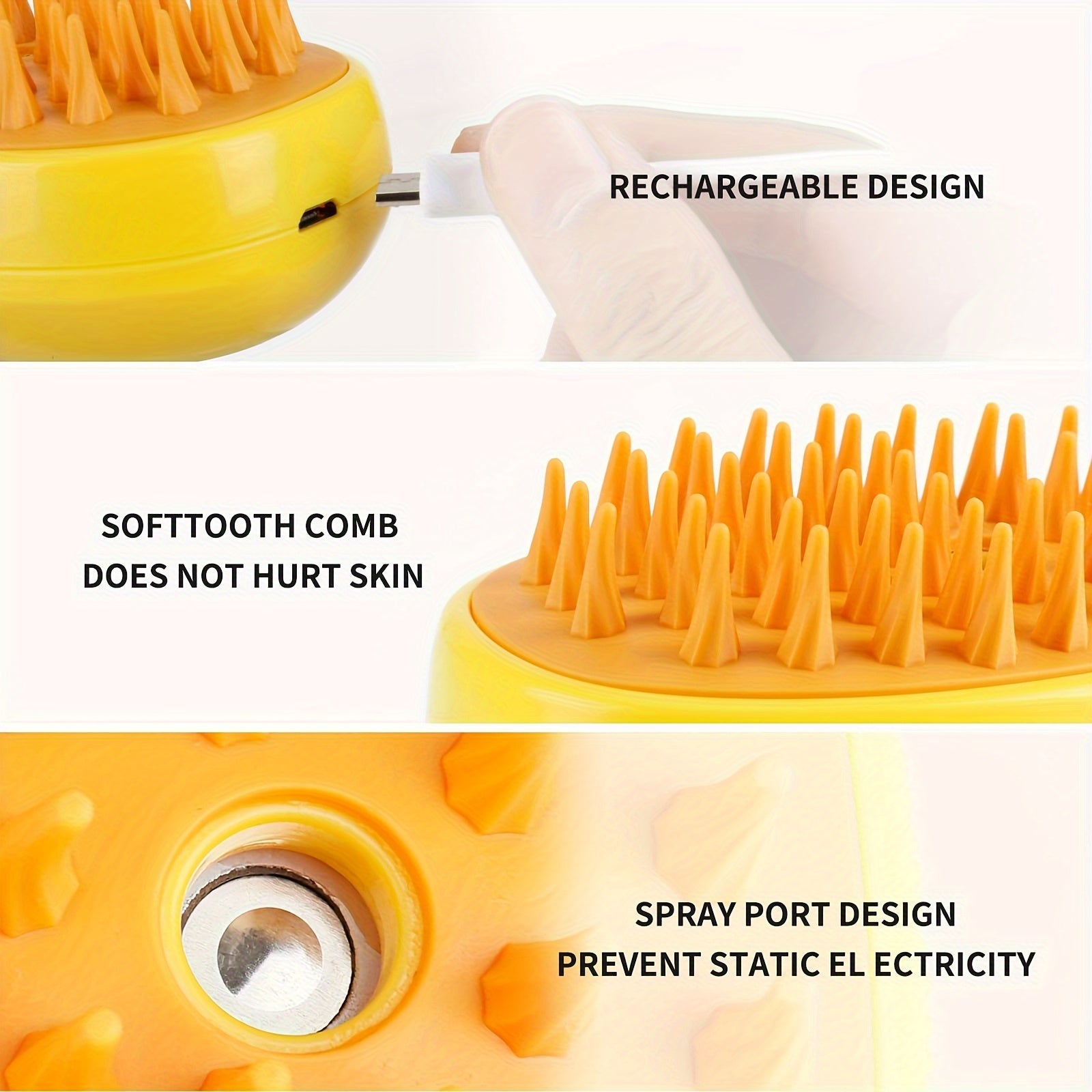 Cepillo de vapor para gatos, autolimpiable para eliminar pelos enredados y sueltos, cepillo de vapor para masajes, peine depilatorio para gatos y perros.