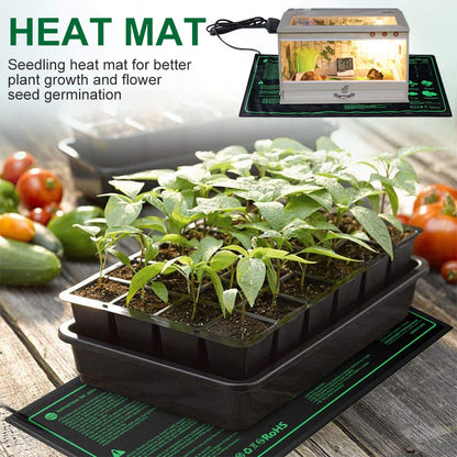 Esterilla térmica para plántulas de 10/25/50 cm, almohadilla térmica impermeable para germinación de plantas de interior, esterilla de propagación de clones, enchufe UE/EE. UU./AU/RU