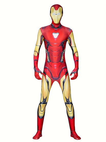 Ropa de héroe para niño: mono de fiesta elástico y duradero con cremallera, perfecto para Halloween, bailes y fiestas de personajes de películas.