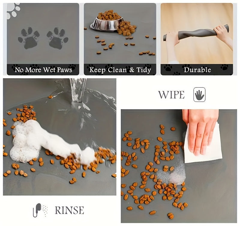 100% Absorbent Pet Feeding Mat, Dog Food and Cat Food Mat with Overflow Protection for Floors, Dog Meal Mat Water Bowl, Pet Accessories