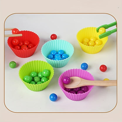 Early Education Clip Test Tube Color Bead Children Color Cognitive Hand-eye Coordination Brain Educational Toys Halloween Christmas Gift