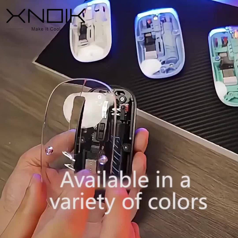 Ratón inalámbrico recargable ambidiestro XNOIK - Óptico, batería de 400 mAh, conectividad inalámbrica y de 2,4 G, clic silencioso, compatible con múltiples dispositivos (Macbook Pro, portátil, PC) - Temática de deportes electrónicos y tecnología