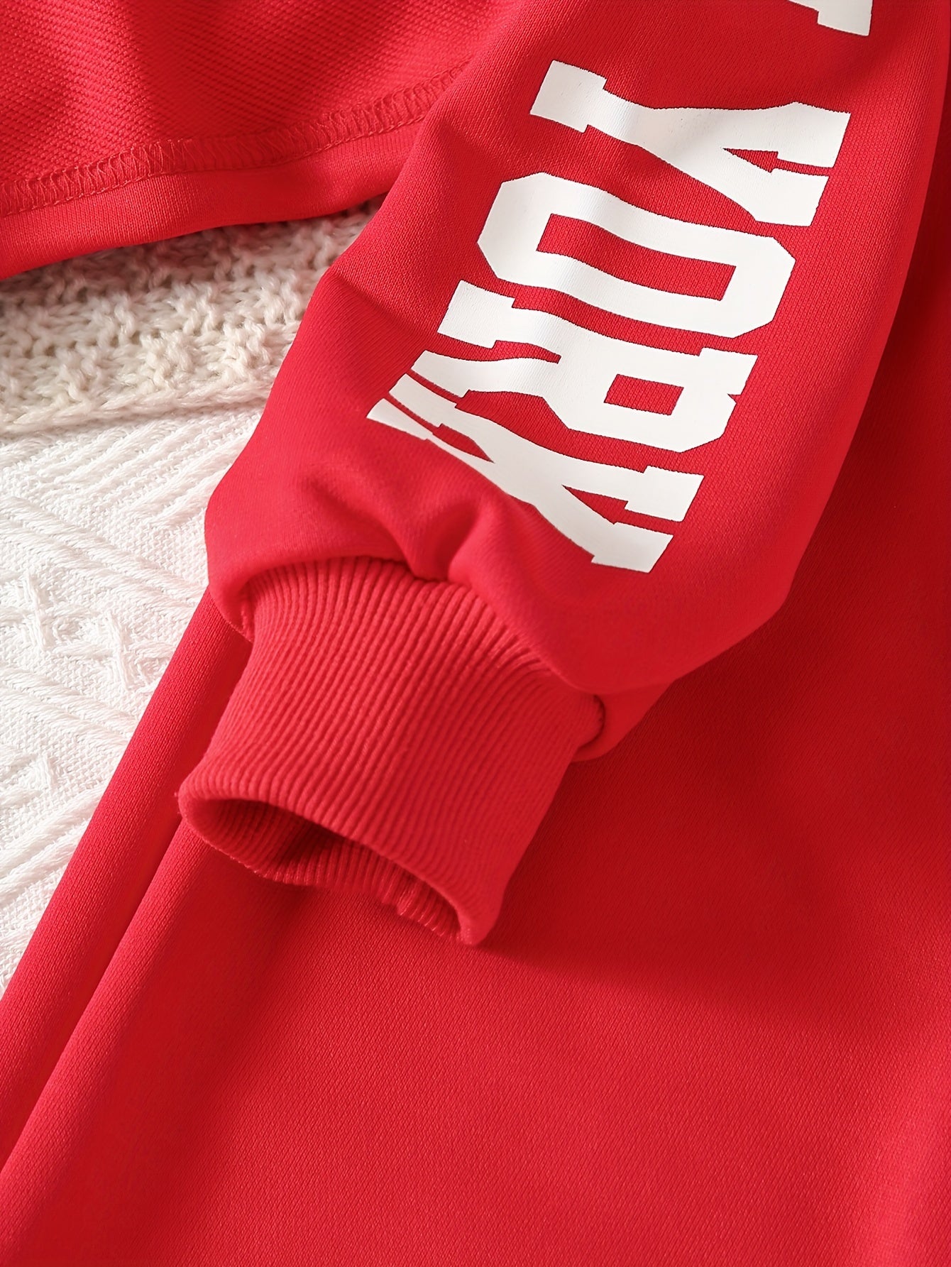 Girls' 3pcs Fashion Outfit, Short Hoodie and Tank Top with Athletic Pants Set, New York Print Casual Long Sleeve Top, Kids Spring/Summer/Autumn/Winter Clothing, Knitted Fabric, Stretchy, Letter Pattern, Regular Fit, Polyester