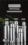 Botella de agua térmica de acero inoxidable: gran capacidad, a prueba de fugas y portátil para actividades al aire libre, deportes y viajes. Sin BPA.