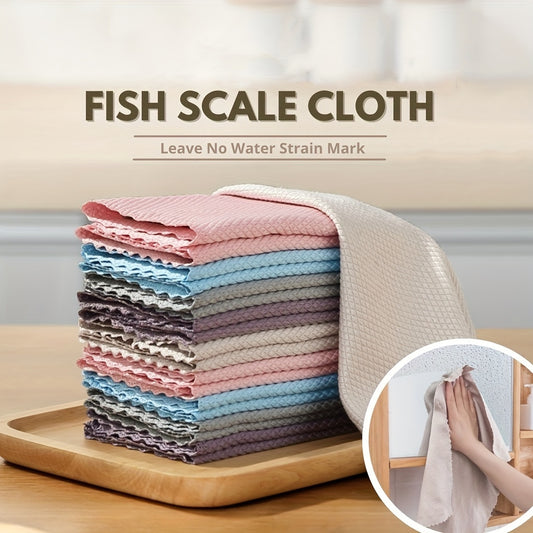 10pcs Premium Microfiber Dishcloth, Magic Rag, Absorbent Dish Cleaning Cloth, Kitchen Dishcloth, Cleaning Towel Special For Glass, Cleaning Gadget For Restaurants, Food Trucks, Cafes