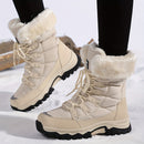 Women's Waterproof Insulated Snow Boots with Faux Fur Lining, Thick Rubber Sole, and Adjustable Laces for Winter Outdoor