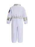 Disfraz de astronauta para niños, traje espacial blanco con capucha, guantes y binoculares, disfraz de Halloween para juegos de rol y aventuras, el mejor regalo para niños, ideal para fiestas.