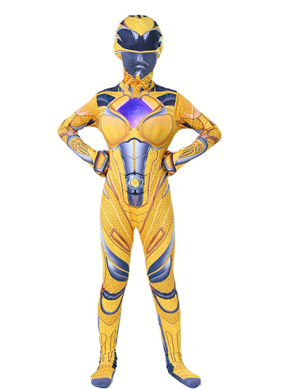 Boy's Yellow Anime Character Cosplay Costume, Halloween Dress Up Clothes, Kid's Dress Up Outfit For Carnival Party Performance