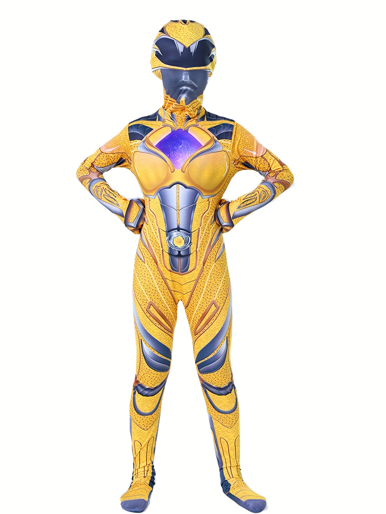 Disfraz de anime amarillo para niño, ideal para Halloween, carnaval y fiestas.