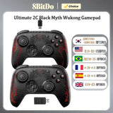 8bitdo ultimate 2c controlador de jogo sem fio com fio gamepad mito preto wukong com joystick efeito hall para windows 10 11 android